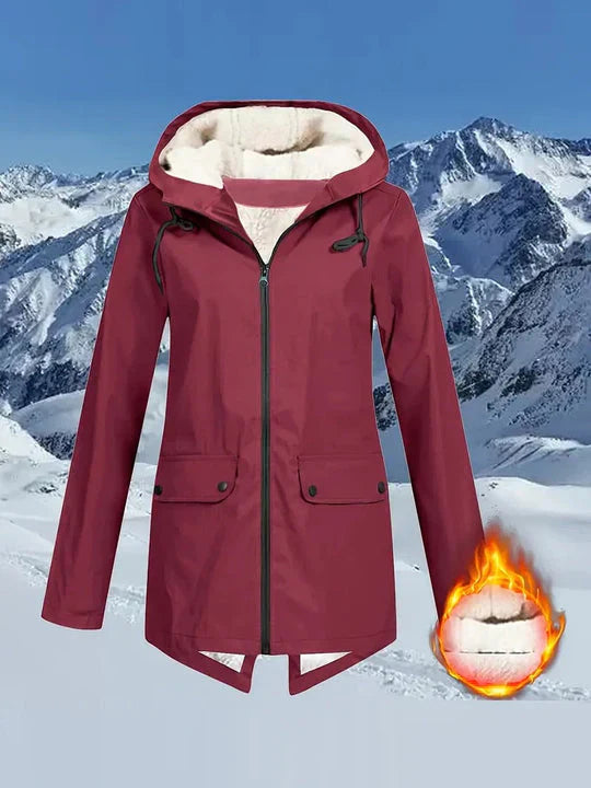 Women’s Waterproof Fleece-Lined Winter Jacket with Hood | Lune London