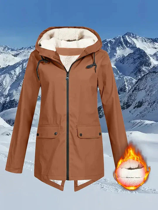Women’s Waterproof Fleece-Lined Winter Jacket with Hood | Lune London