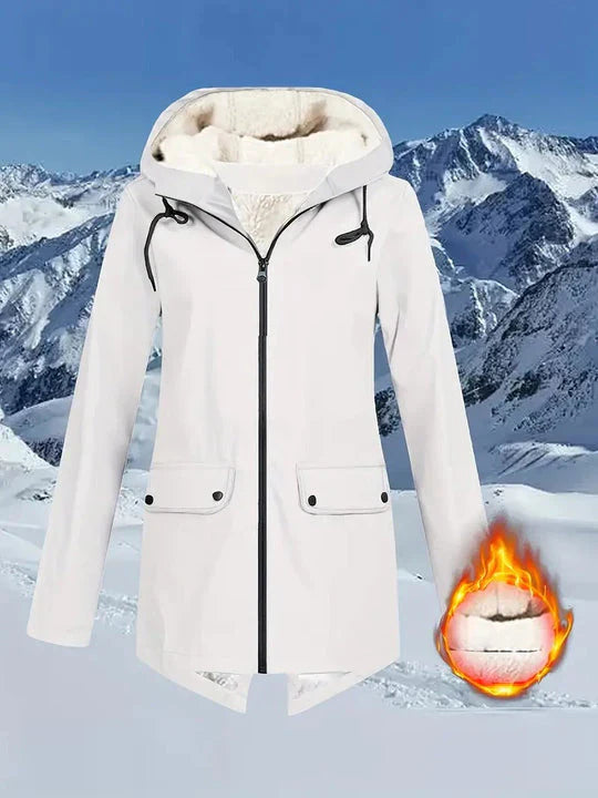 Women’s Waterproof Fleece-Lined Winter Jacket with Hood | Lune London