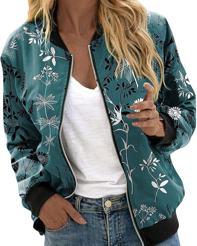 Lune London | Bomber jacket with floral pattern for women