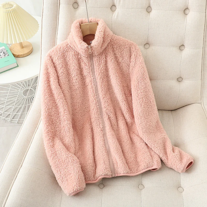 Lune London | Fleece jacket - Soft coral fleece - Loose fit - Reversible - High collar