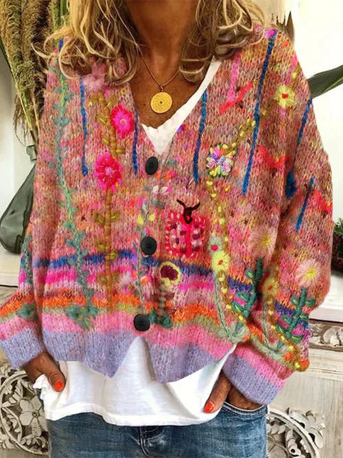 Lune London | Retro Cardigan for Women Printed Style