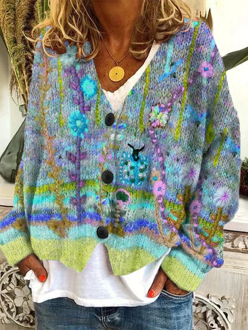 Lune London | Retro Cardigan for Women Printed Style