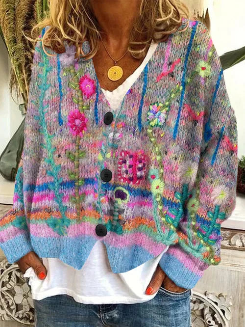 Lune London | Retro Cardigan for Women Printed Style