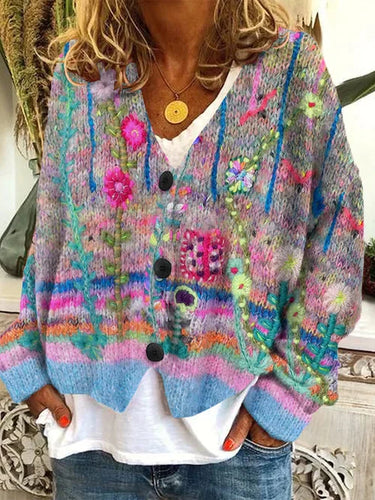 Lune London | Retro Cardigan for Women Printed Style