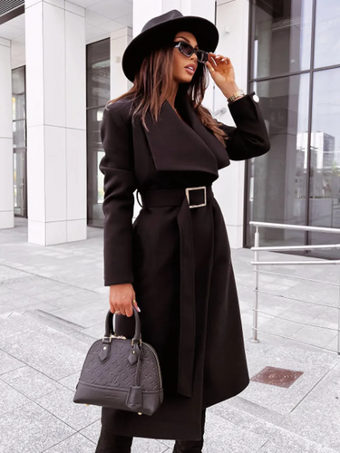 Lune London | Coat - Long Silhouette - Tailored Fit - Belt with Buckle - Button Closure