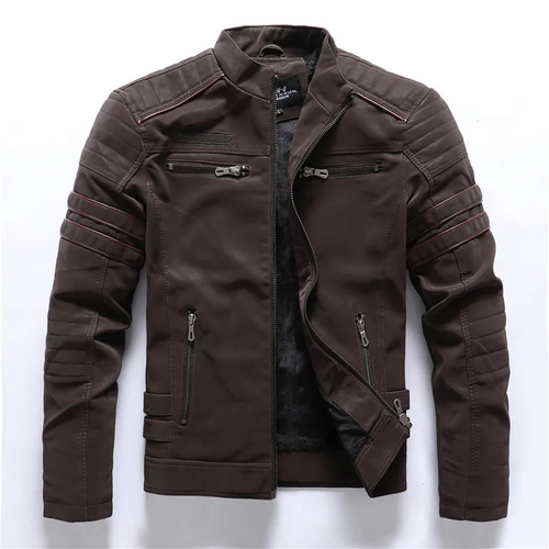Lune London | Motorcycle jacket - Slim Fit - Fleece lining - Quilted details - Zipper pockets