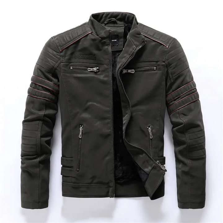Lune London | Motorcycle jacket - Slim Fit - Fleece lining - Quilted details - Zipper pockets
