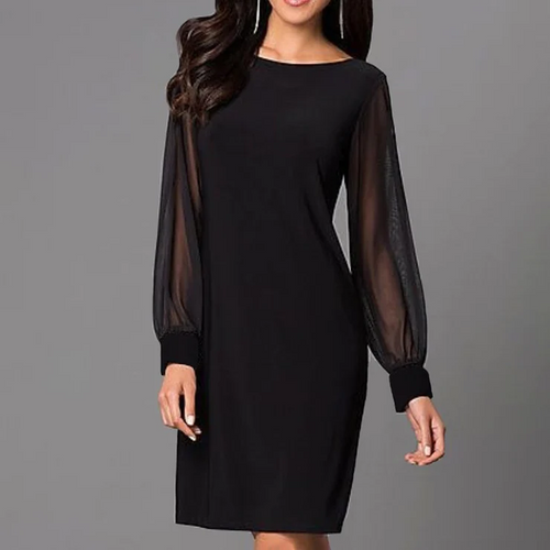 Lune London | Mini Dress with Long Semi-Transparent Sleeves for Women Jozefien
