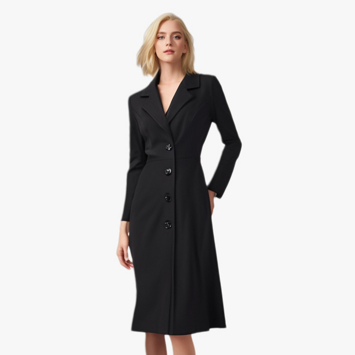 Lune London | Coat - Wool - Tailored - Classic Lapel - Mid Length - Button Closure