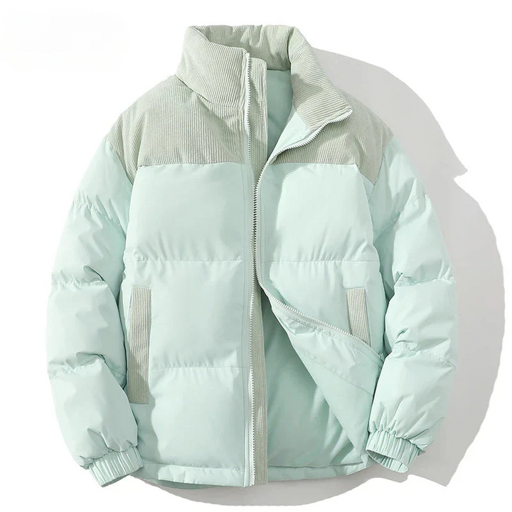 Lune London | Puffer Jacket - Quilted Lining - Corduroy Seam - Hip Length - Elastic Cuffs