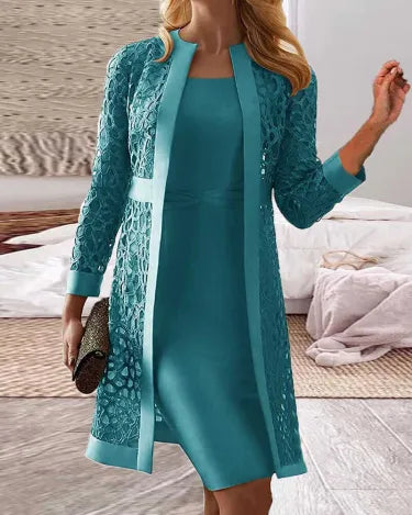 Lune London | Women's Lace Cardigan Dress 2 Piece Set
