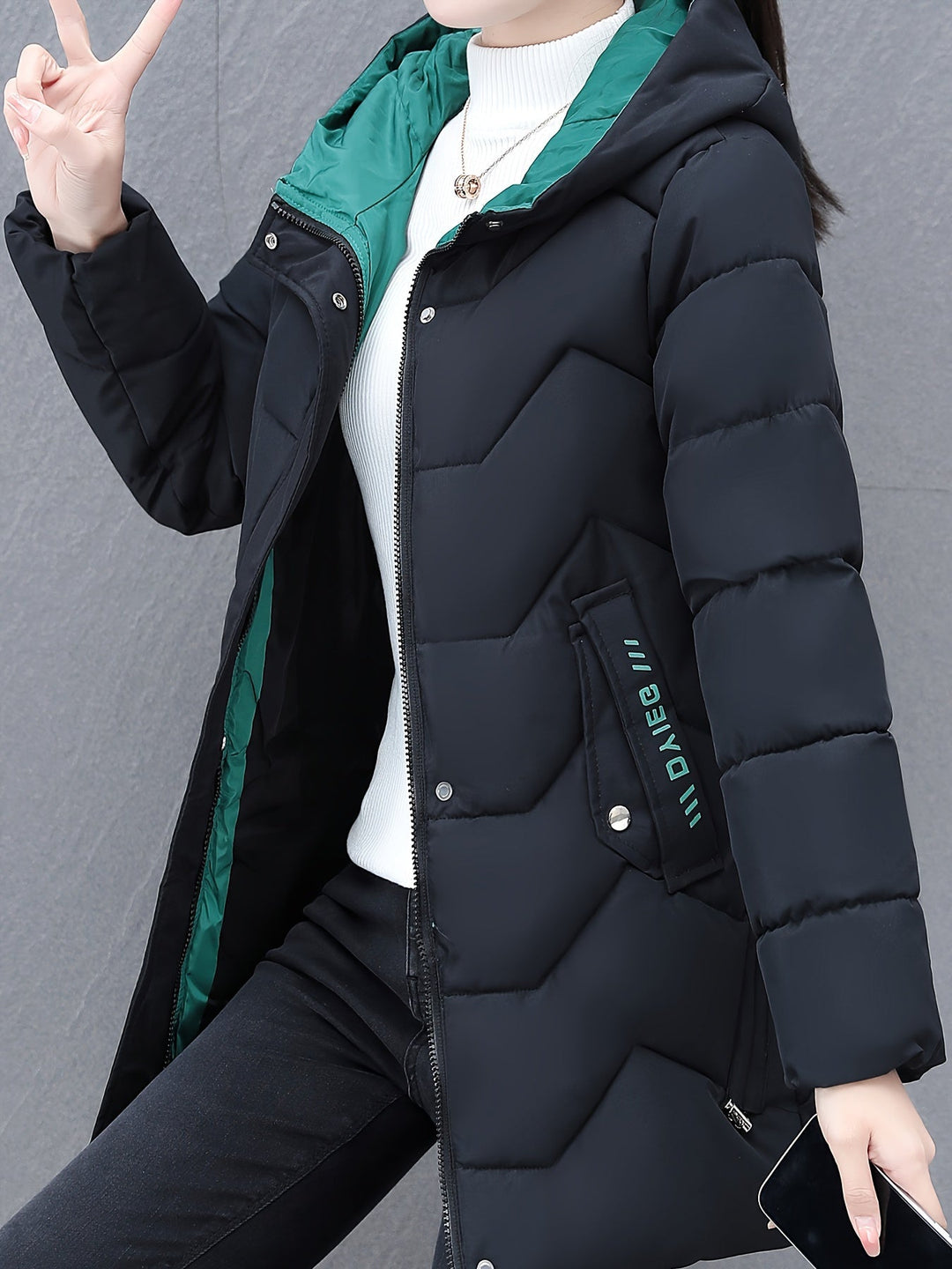 Lune London | Long Casual Women's Down Jacket with Hood
