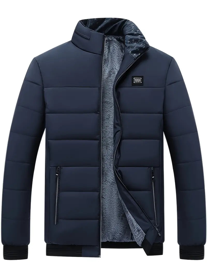 Lune London | fashionable men's jacket with high collar - thick and warm winter coat with velvet lining