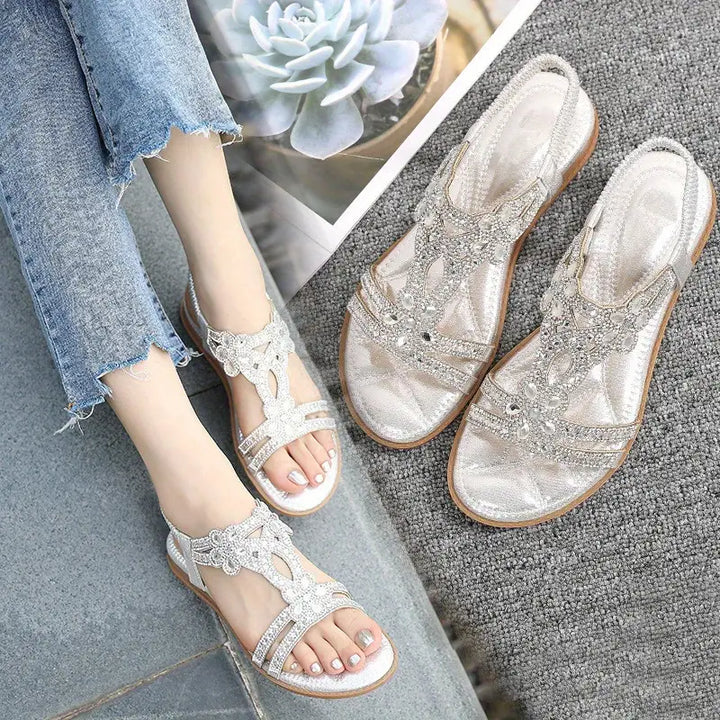 Lune London | Flat Sandals - Chic - Elastic Ankle Strap