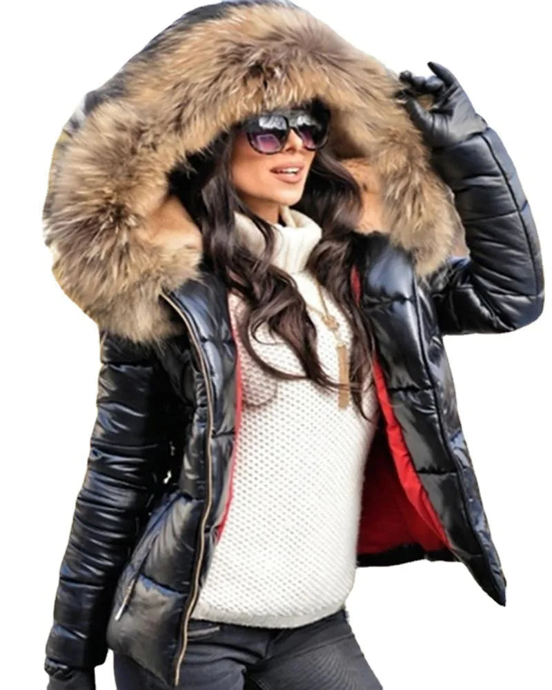 Lune London - Paris - Elegant jacket with faux fur lining, hood and collar