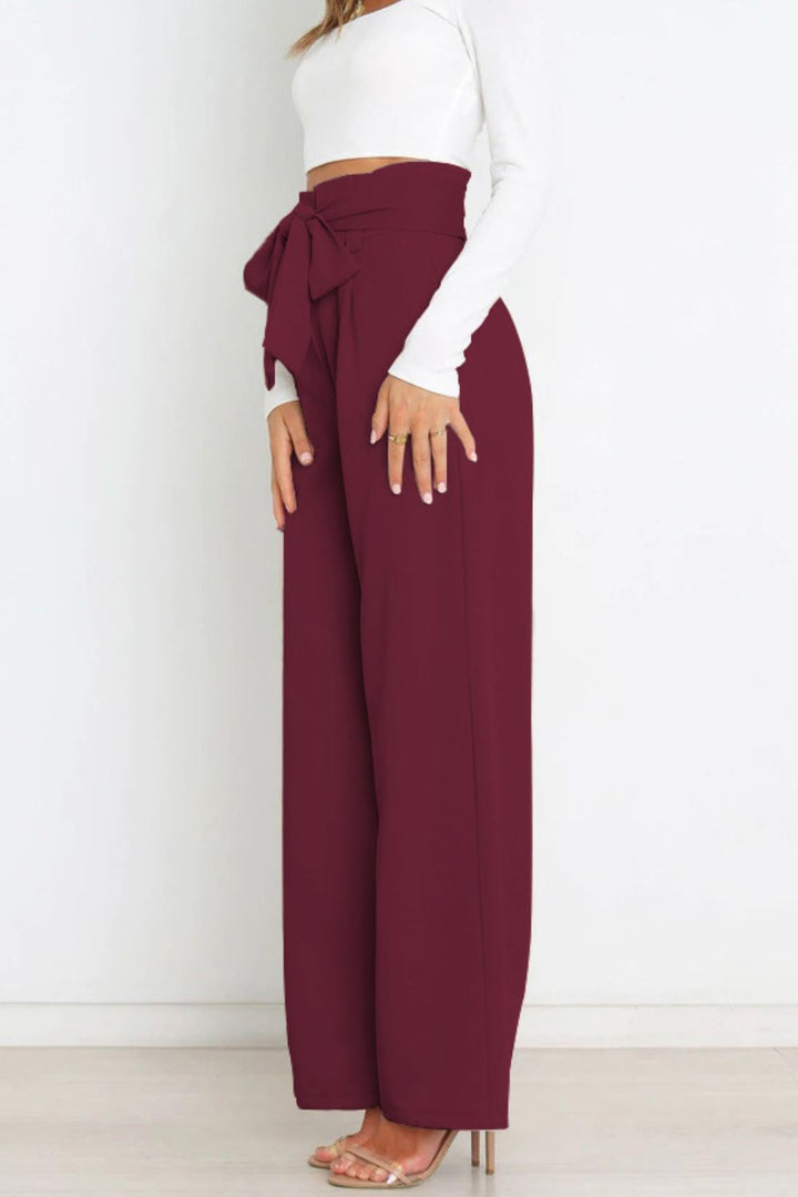 Lune London | High Waist Paperbag Pants with Bow Detail