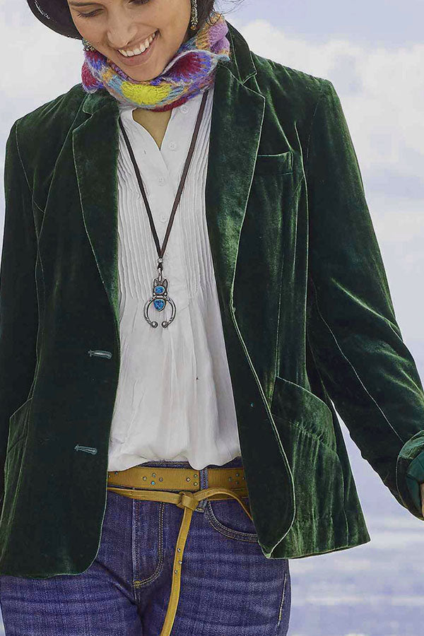 Lune London | Velvet solid color trendy casual blazer