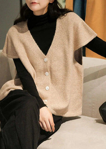 Lune London | Beige buttoned V neck cardigan