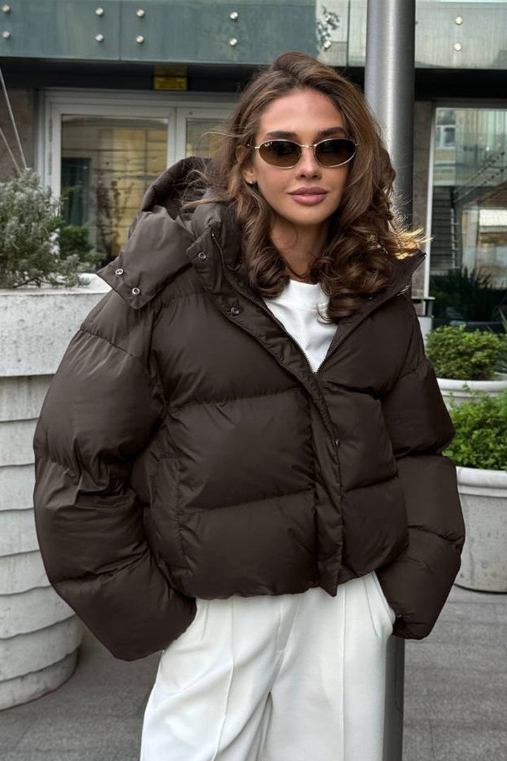 Lune London | Fit Cropped Hooded Puff Jacket