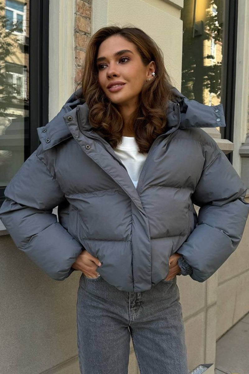 Lune London | Fit Cropped Hooded Puff Jacket