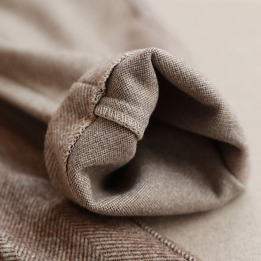 Women’s High-Waist Cotton-Blend Pants with Slim Fit & Decorative Details | Lune London