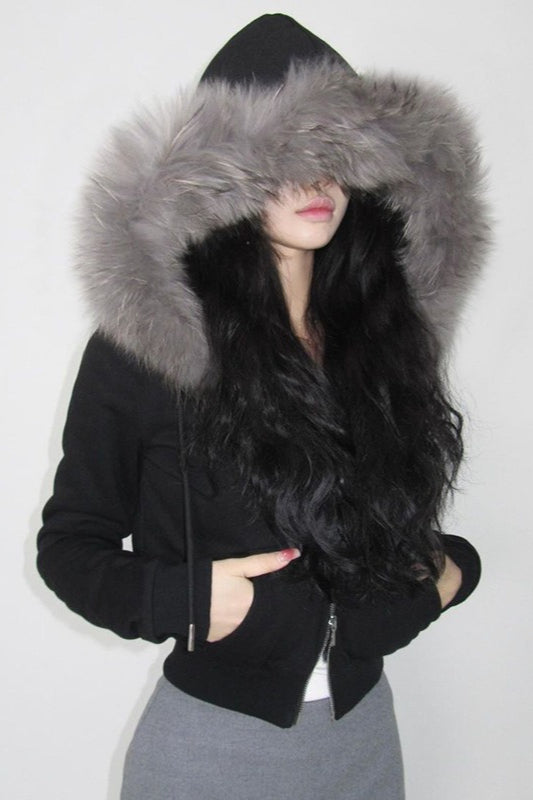 Lune London | Trim Hooded Zip Waist Jacket