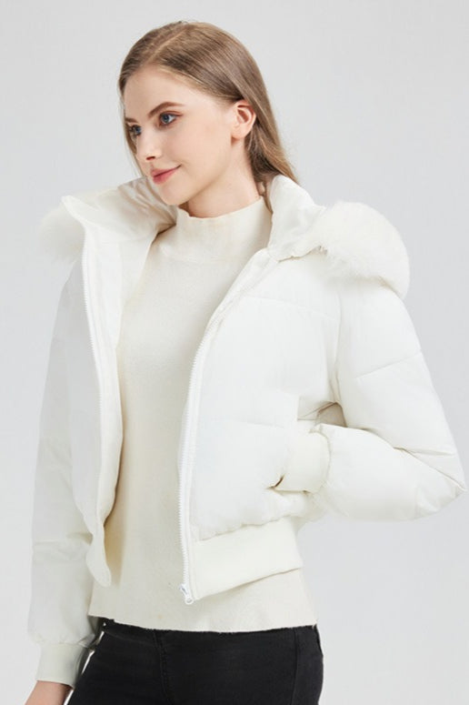 Lune London | Hooded jacket with faux fur collar