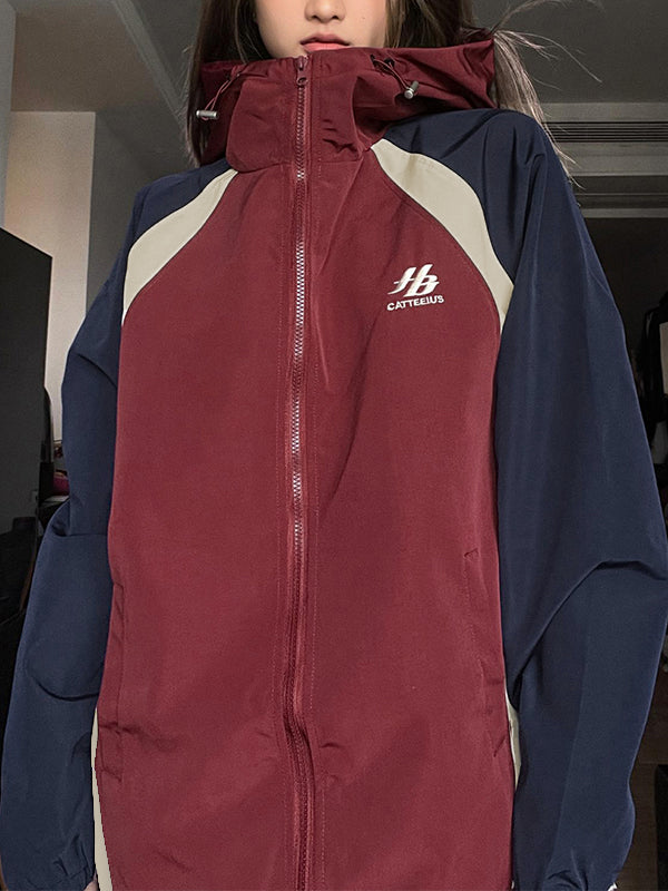 Lune London | Red and Blue Outdoor Block Splice Jacket