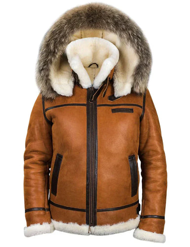 Lune London | Shearling jacket with hood