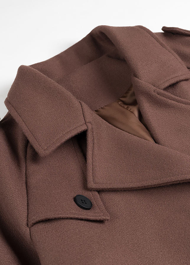 Lune London | Cropped Wool Blend Belted Trench Coat