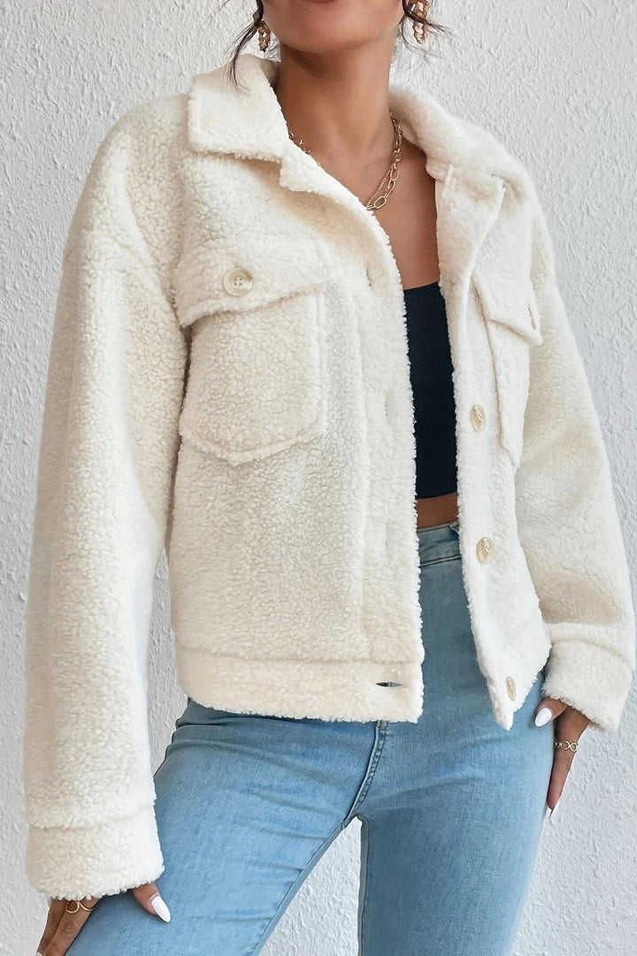 Lune London | White short Sherpa jacket