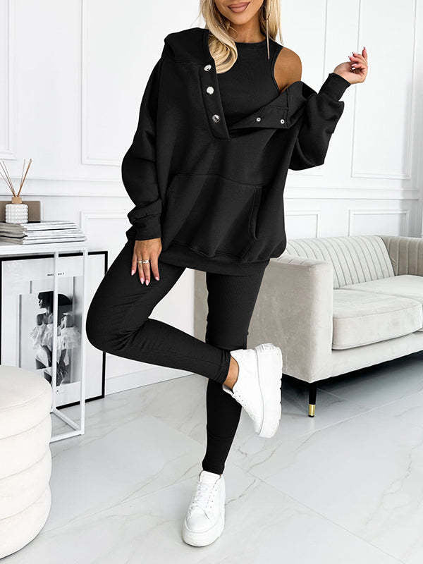 Lune London | 3-piece women's sports set with oversized sweatshirt and slim pants