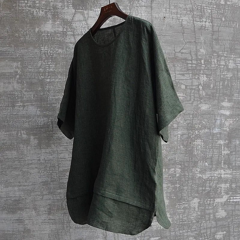 Women Relaxed Fit Linen T-Shirt Lune London