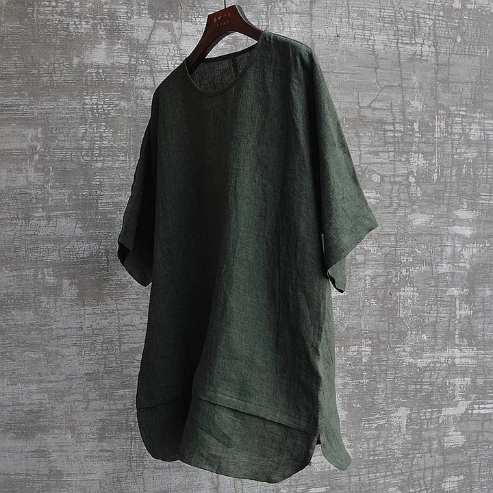 Women Relaxed Fit Linen T-Shirt Lune London