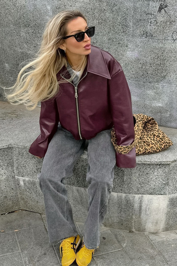 Lune London | Burgundy leather jacket