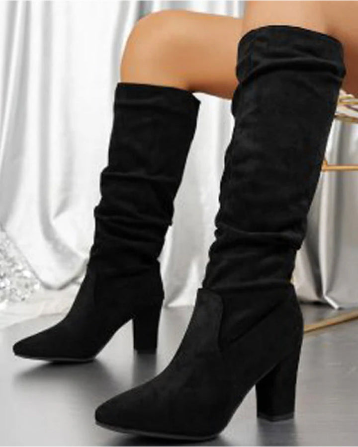 Lune London | Stylish Women's Boots with High Heels In Solid Color