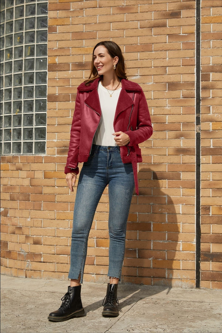 Lune London | Fleece-lined Suede Belted Jacket