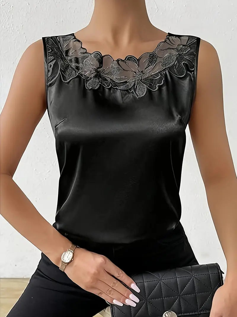 Lune London | Satin blouse with floral detail for women