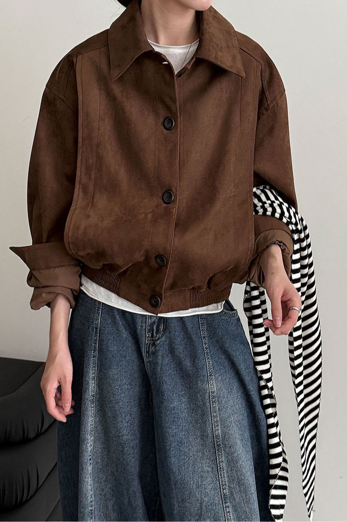 Lune London | Suede Lapel Collar Jacket
