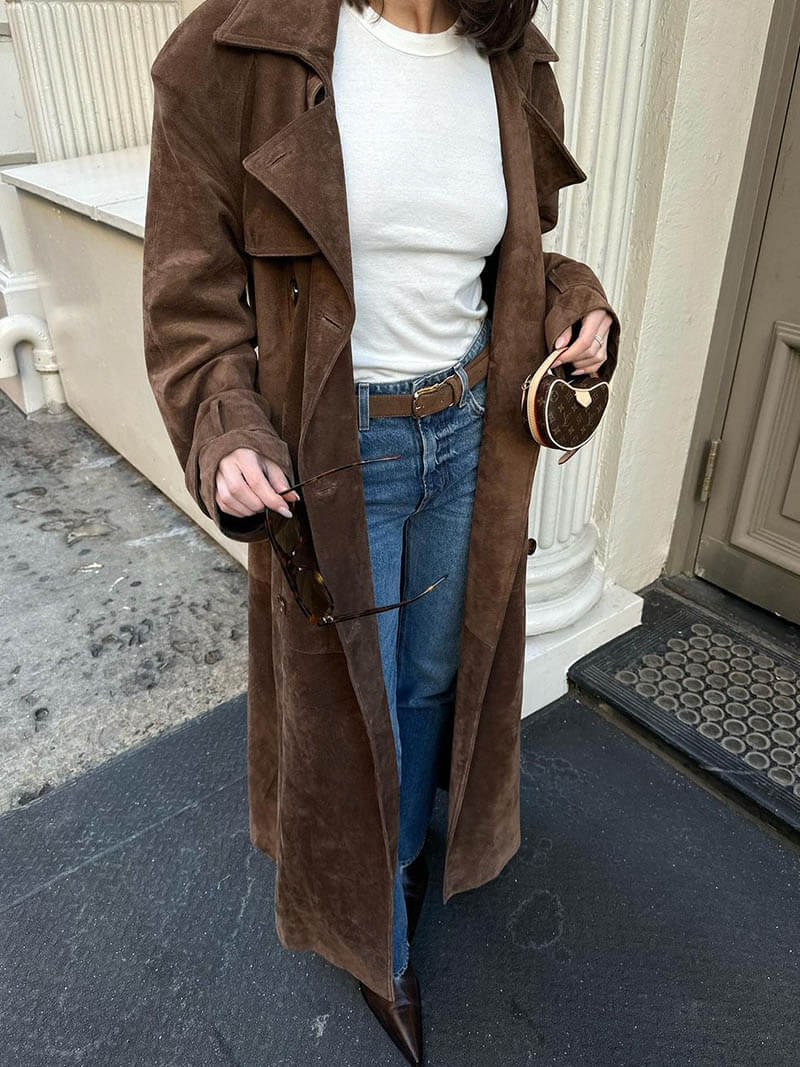 Lune London | Faux Suede Belt Trench