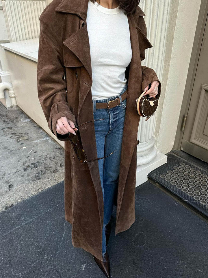 Lune London | Faux Suede Belt Trench