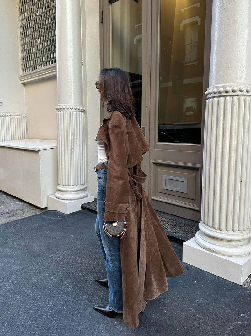 Lune London | Faux Suede Belt Trench