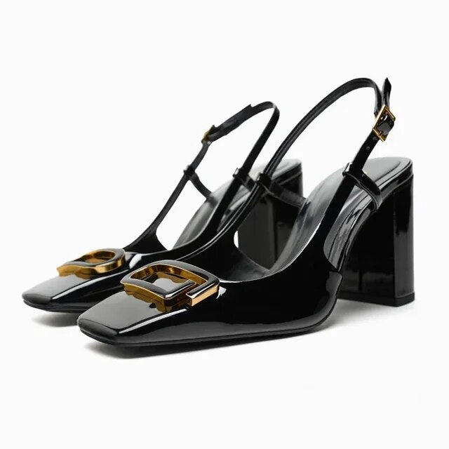 Lune London | Elegant Women's Sling Back Shoes Modern Office High Heels