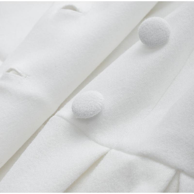 Lune London | Elegant Women's Double-Breasted Wool Coat - Long Sleeves - Warm & Stylish