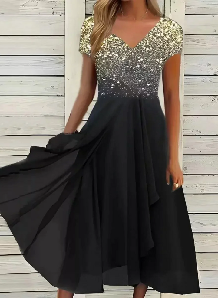 Lune London | Women's Elegant V-Neck Dress Evening Dress