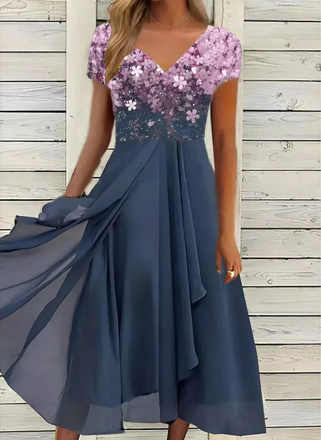 Lune London | Women's Elegant V-Neck Dress Evening Dress
