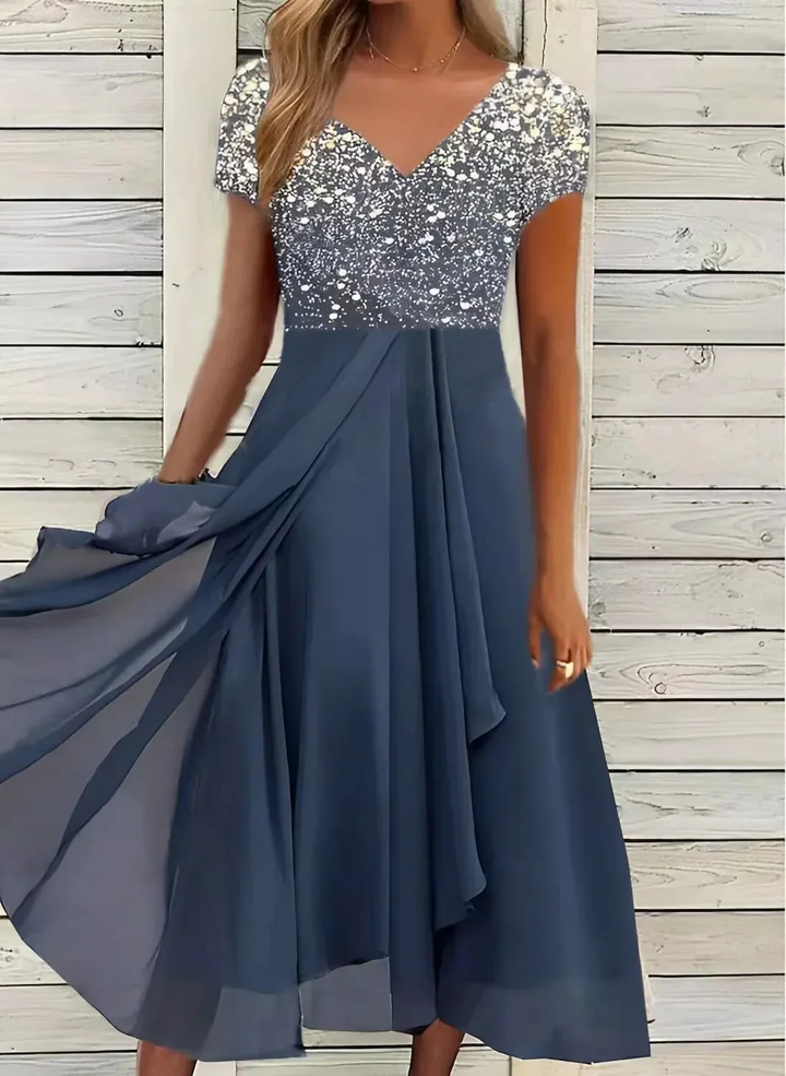Lune London | Women's Elegant V-Neck Dress Evening Dress