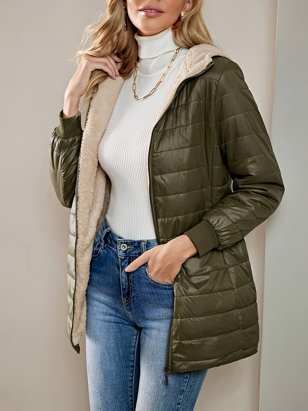 Lune London | Fleece lined jacket with zipper