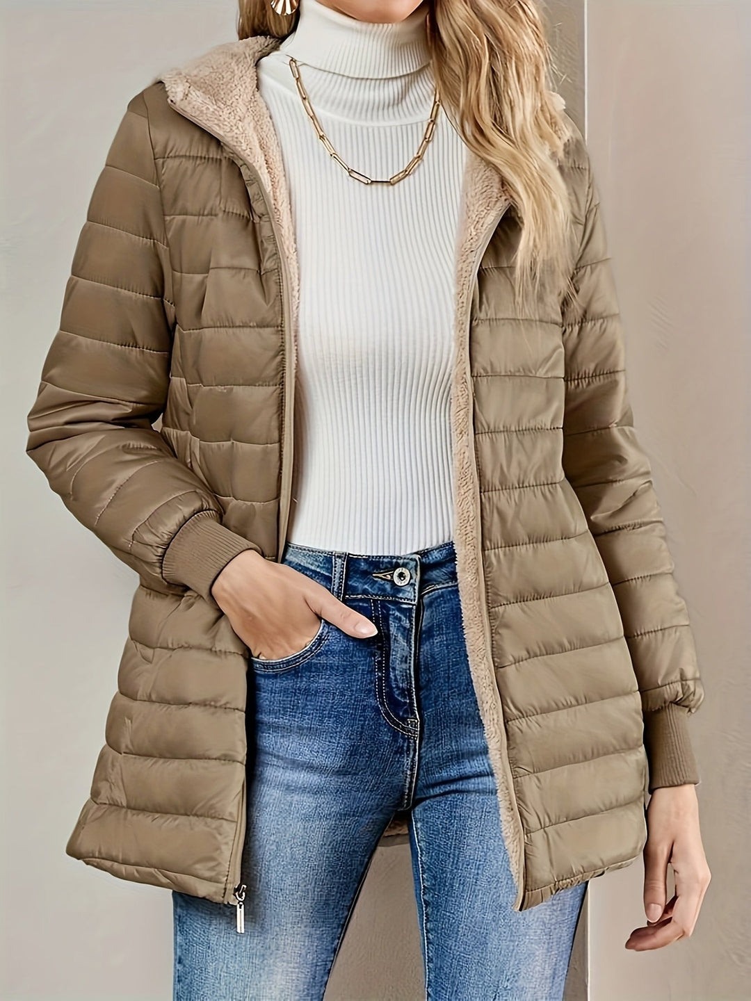 Lune London | Fleece lined jacket with zipper